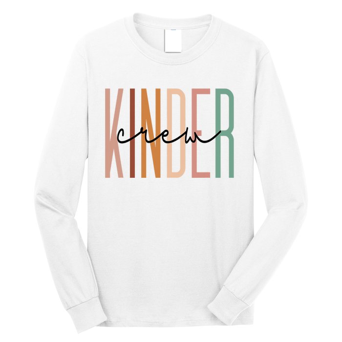 Kinder Crew Kindergarten Teacher Squad Team Preschool Long Sleeve Shirt