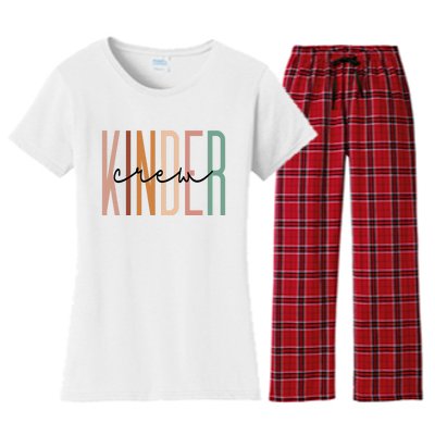 Kinder Crew Kindergarten Teacher Squad Team Preschool Women's Flannel Pajama Set