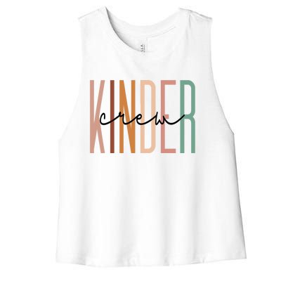 Kinder Crew Kindergarten Teacher Squad Team Preschool Women's Racerback Cropped Tank