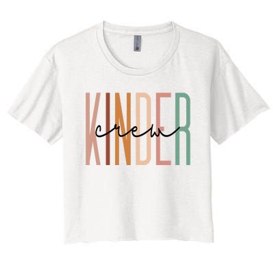 Kinder Crew Kindergarten Teacher Squad Team Preschool Women's Crop Top Tee