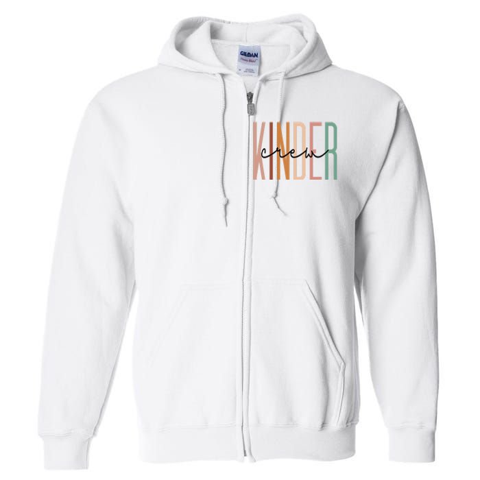 Kinder Crew Kindergarten Teacher Squad Team Preschool Full Zip Hoodie