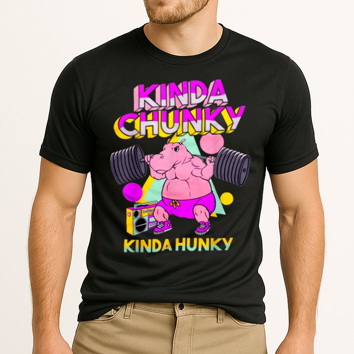 Kinda Chunky Kinda Hunky, Bodybuilding Gym Cooling Performance Crew T-Shirt