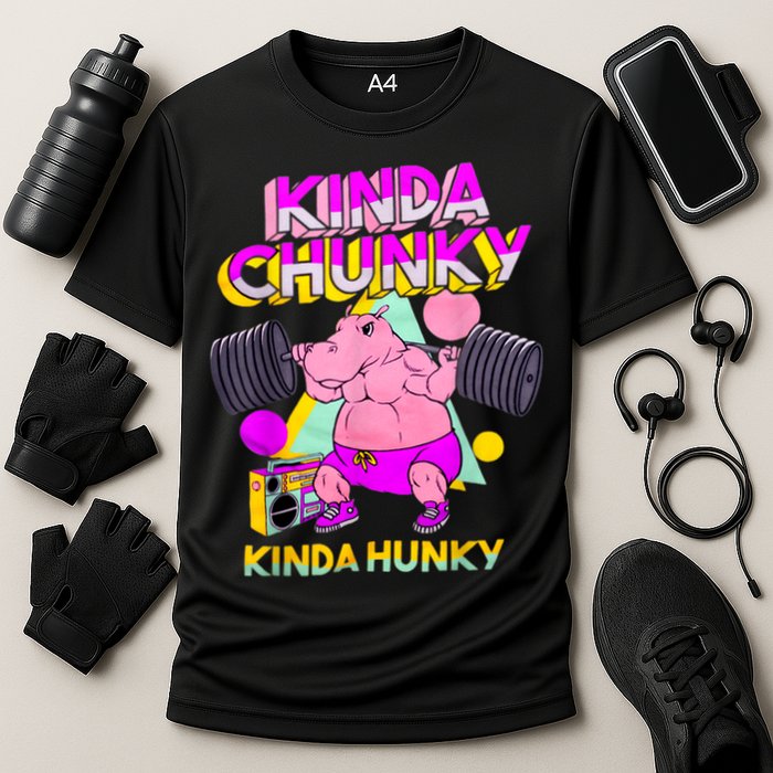 Kinda Chunky Kinda Hunky, Bodybuilding Gym Cooling Performance Crew T-Shirt