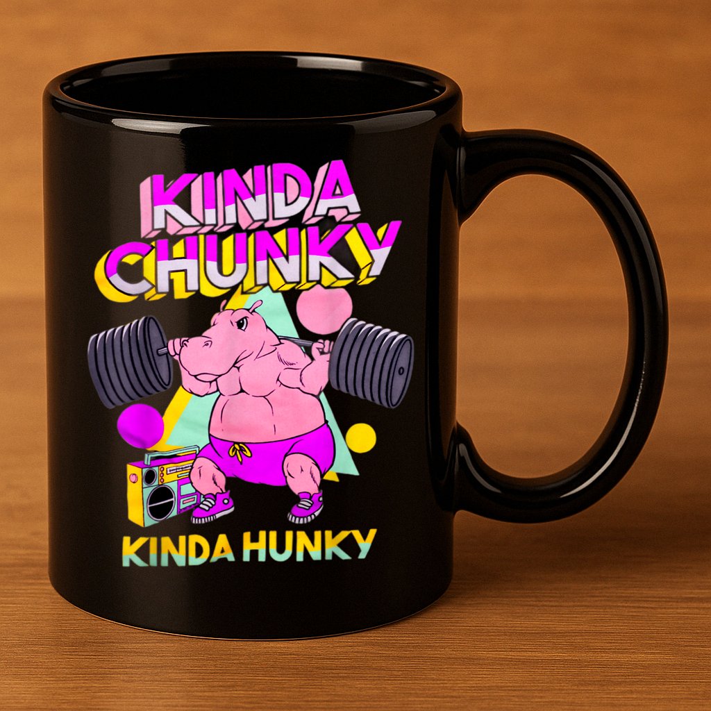 Kinda Chunky Kinda Hunky, Bodybuilding Gym 11oz C Handle Ceramic Mug