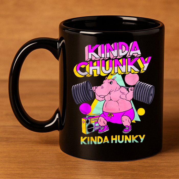 Kinda Chunky Kinda Hunky, Bodybuilding Gym 11oz C Handle Ceramic Mug