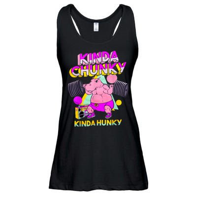 Kinda Chunky Kinda Hunky, Bodybuilding Gym Ladies Essential Flowy Tank
