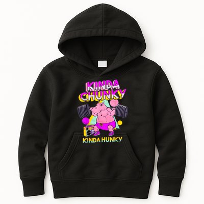 Kinda Chunky Kinda Hunky, Bodybuilding Gym Kids Hoodie