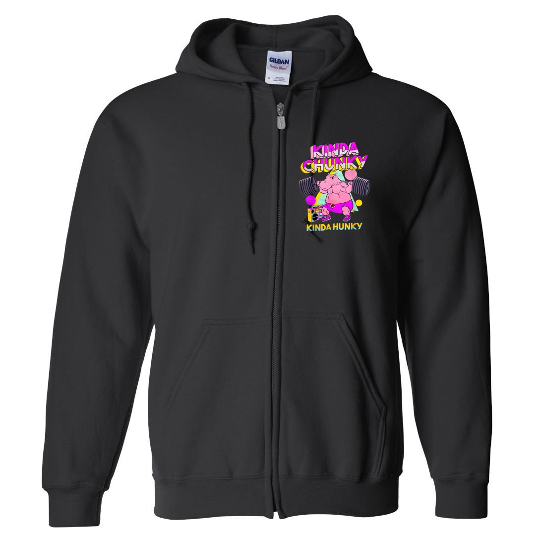 Kinda Chunky Kinda Hunky, Bodybuilding Gym Full Zip Hoodie