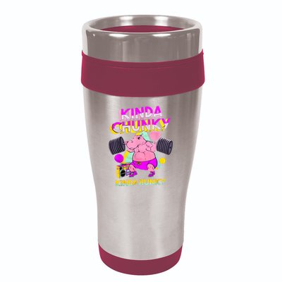 Kinda Chunky Kinda Hunky, Bodybuilding Gym 16oz Travel Tumbler