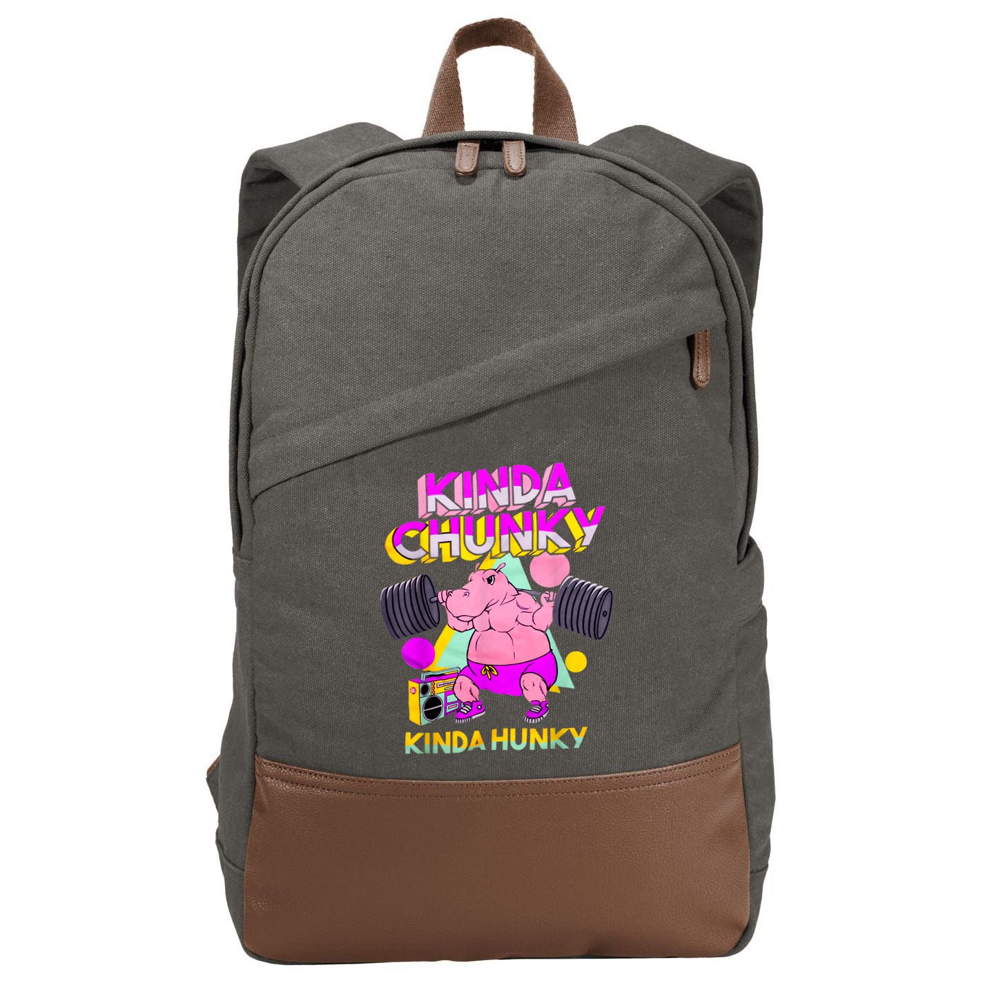 Kinda Chunky Kinda Hunky, Bodybuilding Gym Cotton Canvas Backpack