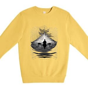 Kayaking Canoeing Kayak Canoe Geometric Arts Gift Premium Crewneck Sweatshirt