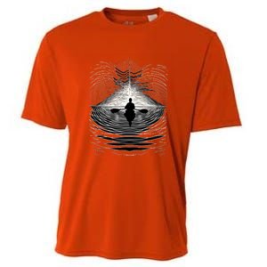 Kayaking Canoeing Kayak Canoe Geometric Arts Gift Cooling Performance Crew T-Shirt