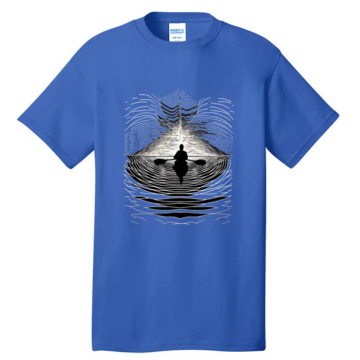 Kayaking Canoeing Kayak Canoe Geometric Arts Gift Tall T-Shirt