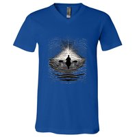 Kayaking Canoeing Kayak Canoe Geometric Arts Gift V-Neck T-Shirt