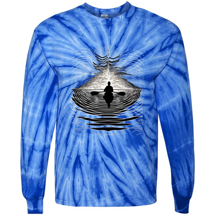 Kayaking Canoeing Kayak Canoe Geometric Arts Gift Tie-Dye Long Sleeve Shirt