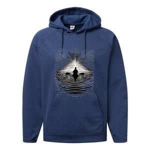 Kayaking Canoeing Kayak Canoe Geometric Arts Gift Performance Fleece Hoodie