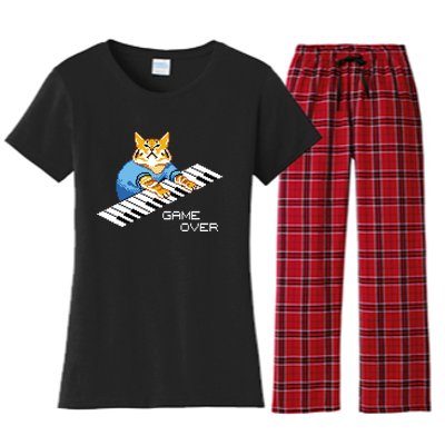 Keyboard Cat Women's Flannel Pajama Set