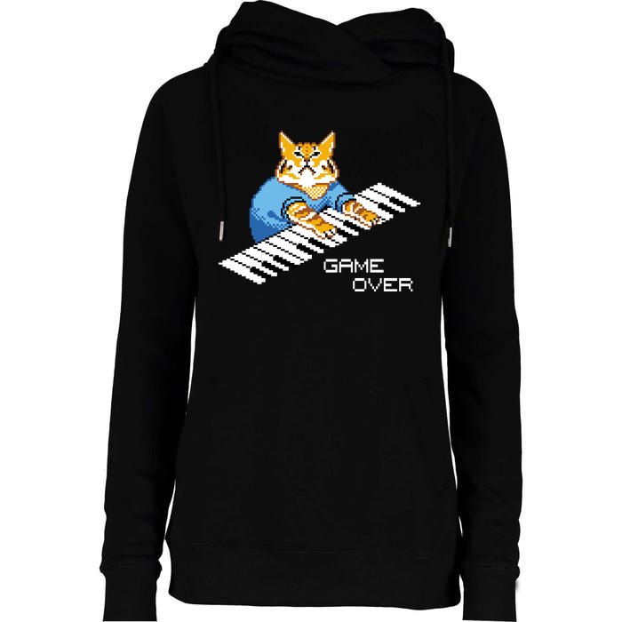 Keyboard Cat Womens Funnel Neck Pullover Hood