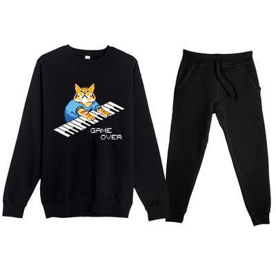 Keyboard Cat Premium Crewneck Sweatsuit Set