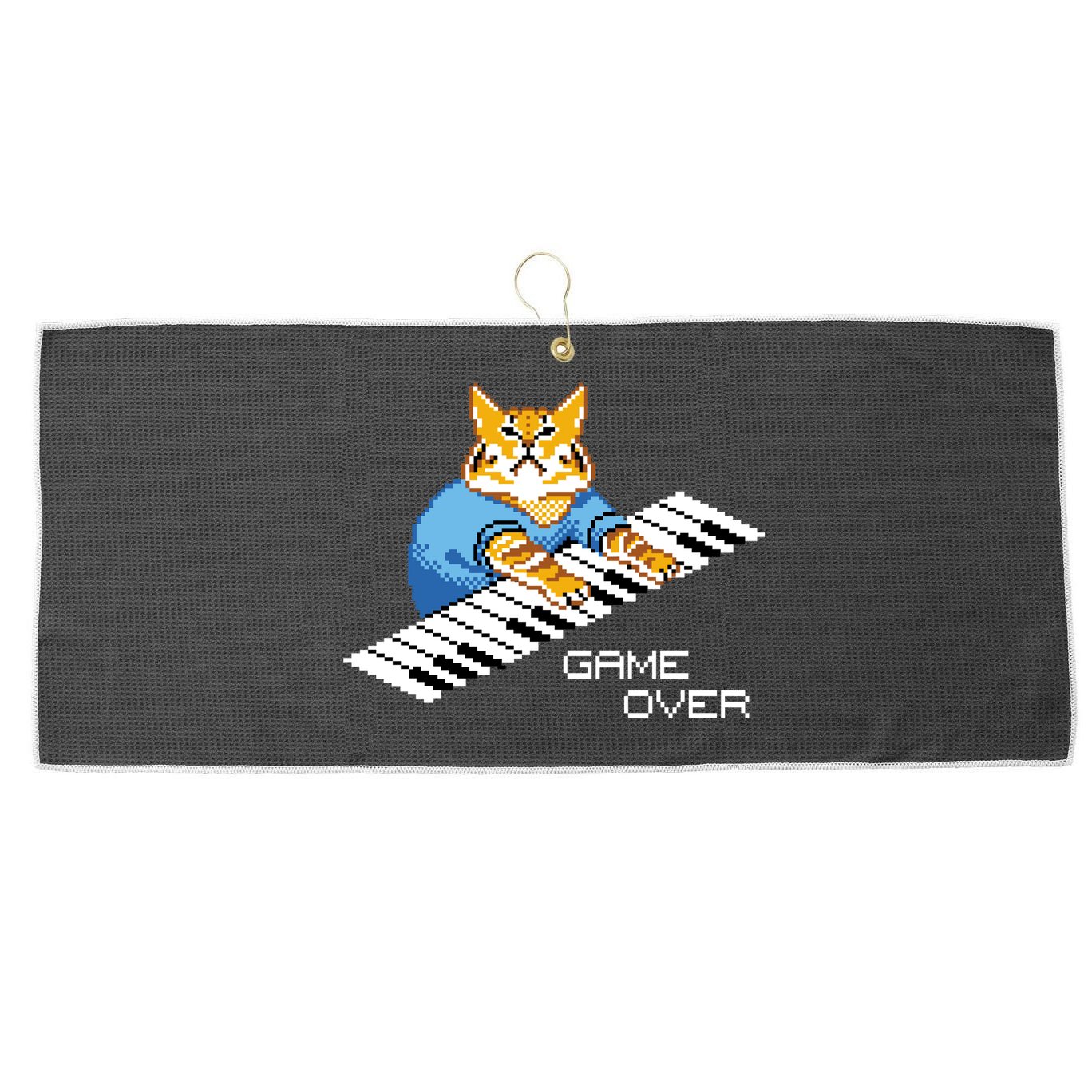 Keyboard Cat Large Microfiber Waffle Golf Towel