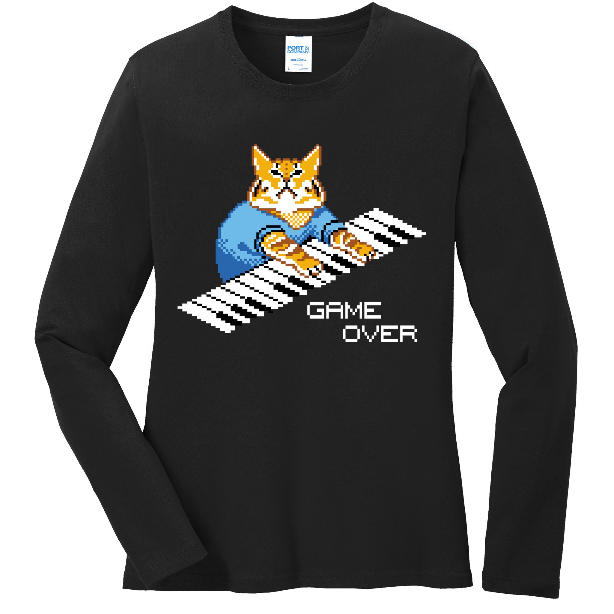 Keyboard Cat Ladies Long Sleeve Shirt