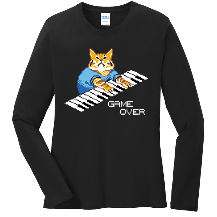 Keyboard Cat Ladies Long Sleeve Shirt