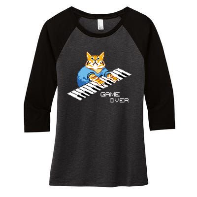 Keyboard Cat Women's Tri-Blend 3/4-Sleeve Raglan Shirt