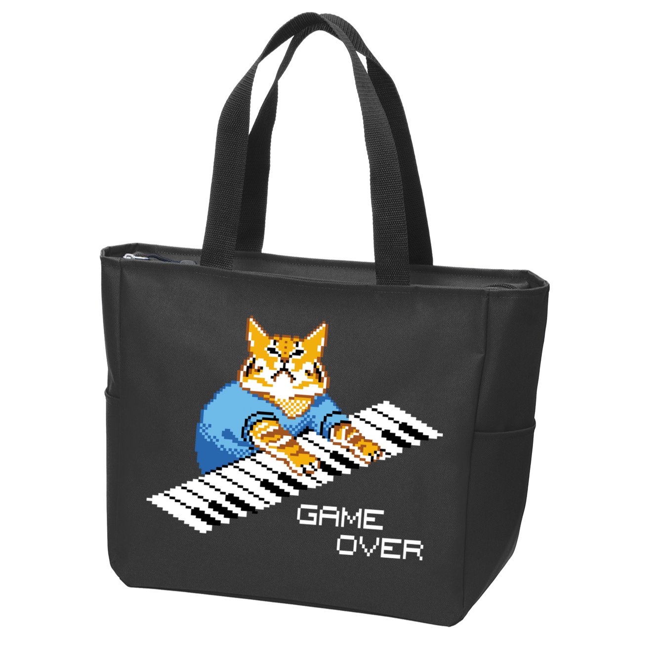 Keyboard Cat Zip Tote Bag