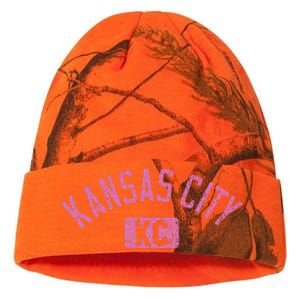 Kansas City Kc Arched Text Distressed Pink Kati Licensed 12" Camo Beanie