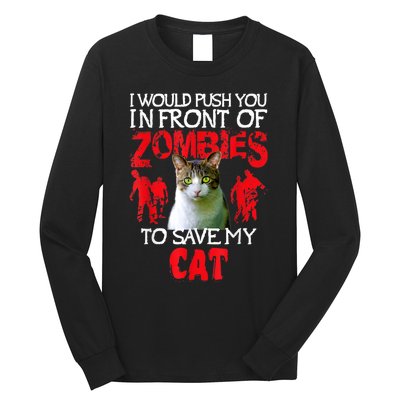 Kitty Cat Lovers Zombie Halloween Costume Idea Long Sleeve Shirt