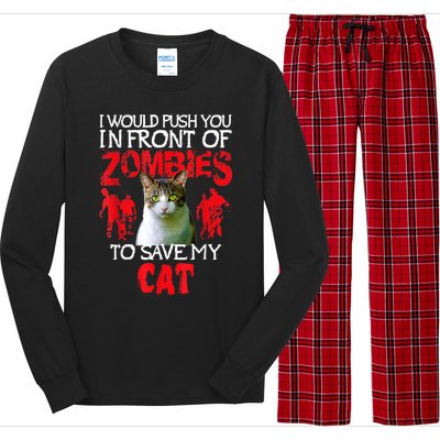 Kitty Cat Lovers Zombie Halloween Costume Idea Long Sleeve Pajama Set