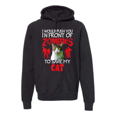 Kitty Cat Lovers Zombie Halloween Costume Idea Premium Hoodie