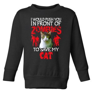 Kitty Cat Lovers Zombie Halloween Costume Idea Toddler Sweatshirt