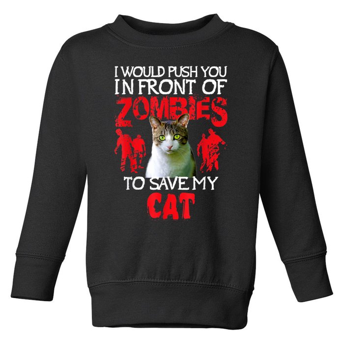 Kitty Cat Lovers Zombie Halloween Costume Idea Toddler Sweatshirt