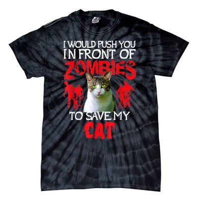 Kitty Cat Lovers Zombie Halloween Costume Idea Tie-Dye T-Shirt