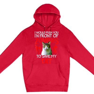 Kitty Cat Lovers Zombie Halloween Costume Idea Premium Pullover Hoodie