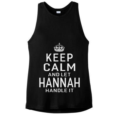 Keep Calm Let Hannah Handle It Funny Gift Name Ladies PosiCharge Tri-Blend Wicking Tank