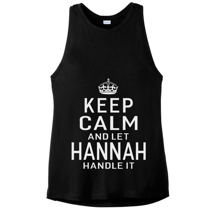 Keep Calm Let Hannah Handle It Funny Gift Name Ladies PosiCharge Tri-Blend Wicking Tank