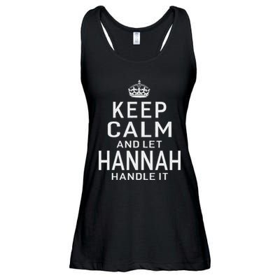 Keep Calm Let Hannah Handle It Funny Gift Name Ladies Essential Flowy Tank