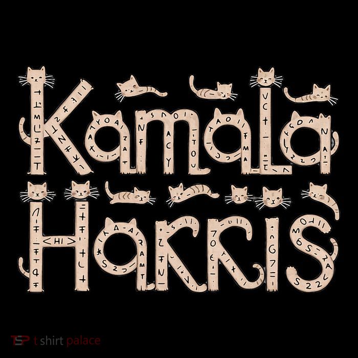 Kamala Cat Letter Font Design Premium T-Shirt