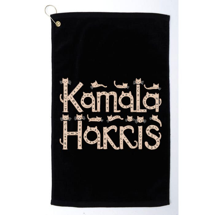 Kamala Cat Letter Font Design Golf Towel