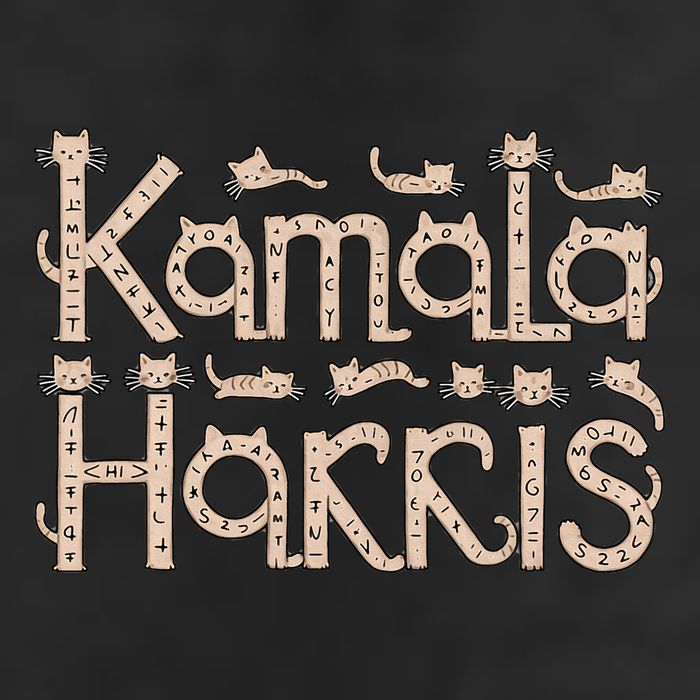 Kamala Cat Letter Font Design Golf Towel