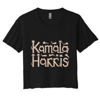 Kamala Cat Letter Font Design Women's Crop Top Tee