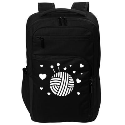 Knitter Crocheting Lover Hearts Knit Crocheter Yarn Knitting Gift Impact Tech Backpack