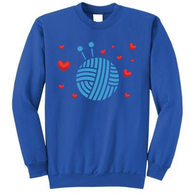 Knitter Crocheting Lover Hearts Knit Crocheter Yarn Knitting Cool Gift Sweatshirt