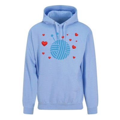 Knitter Crocheting Lover Hearts Knit Crocheter Yarn Knitting Cool Gift Unisex Surf Hoodie