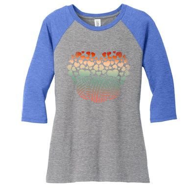 Knitter Crocheting Lover Knit Heart Crocheter Yarn Knitting Gift Women's Tri-Blend 3/4-Sleeve Raglan Shirt