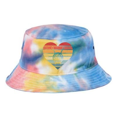 Knitting Crochet Lover Funny Gift Retro Sunset Yarn Funny Knitter Great Gift Tie Dye Newport Bucket Hat