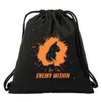 Kamala Comma La Harris Walz 2024 I Am The Enemy Within Drawstring Bag