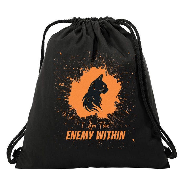 Kamala Comma La Harris Walz 2024 I Am The Enemy Within Drawstring Bag